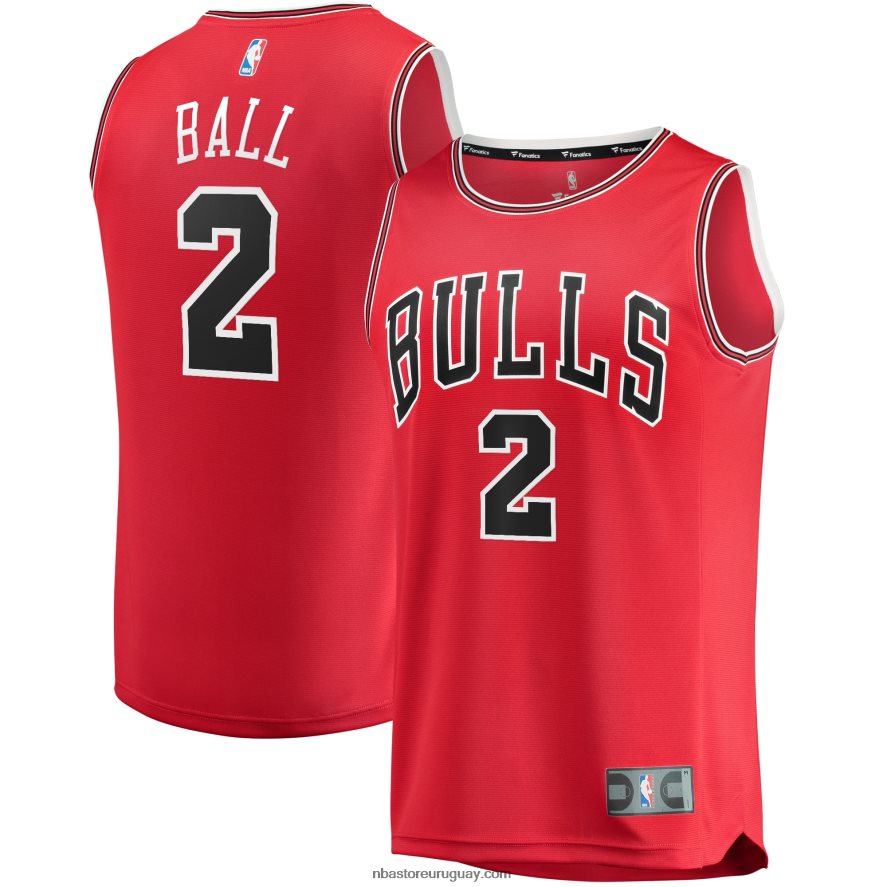 chicago bulls lonzo ball rojo fast break road replica jersey 6L080N16835 NBA