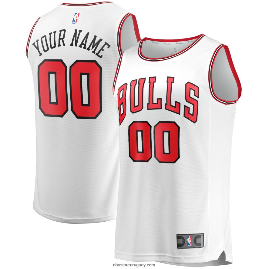 réplica personalizada de la camiseta blanca de los toros de chicago 6L080N18025 NBA