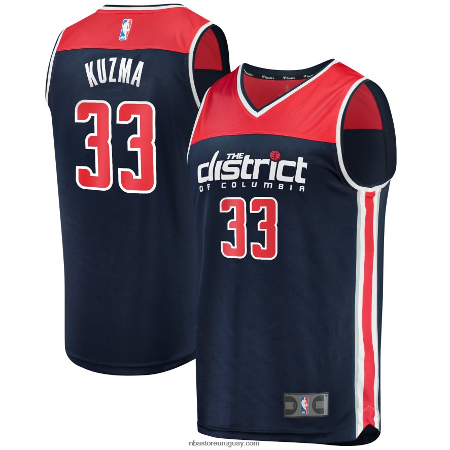 camiseta de jugador de quiebre rápido de la marina de los magos de washington kyle kuzma 6L080N16818 NBA