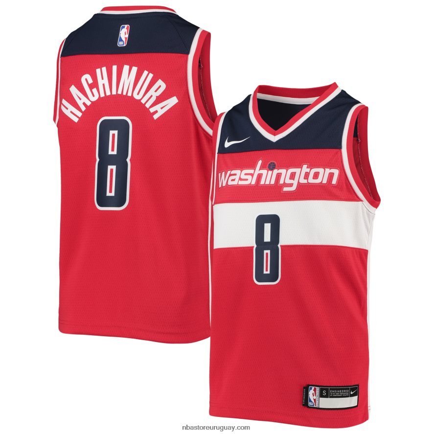 camiseta de los magos de washington rui hachimura nike equipo rojo swingman 6L080N19635 NBA