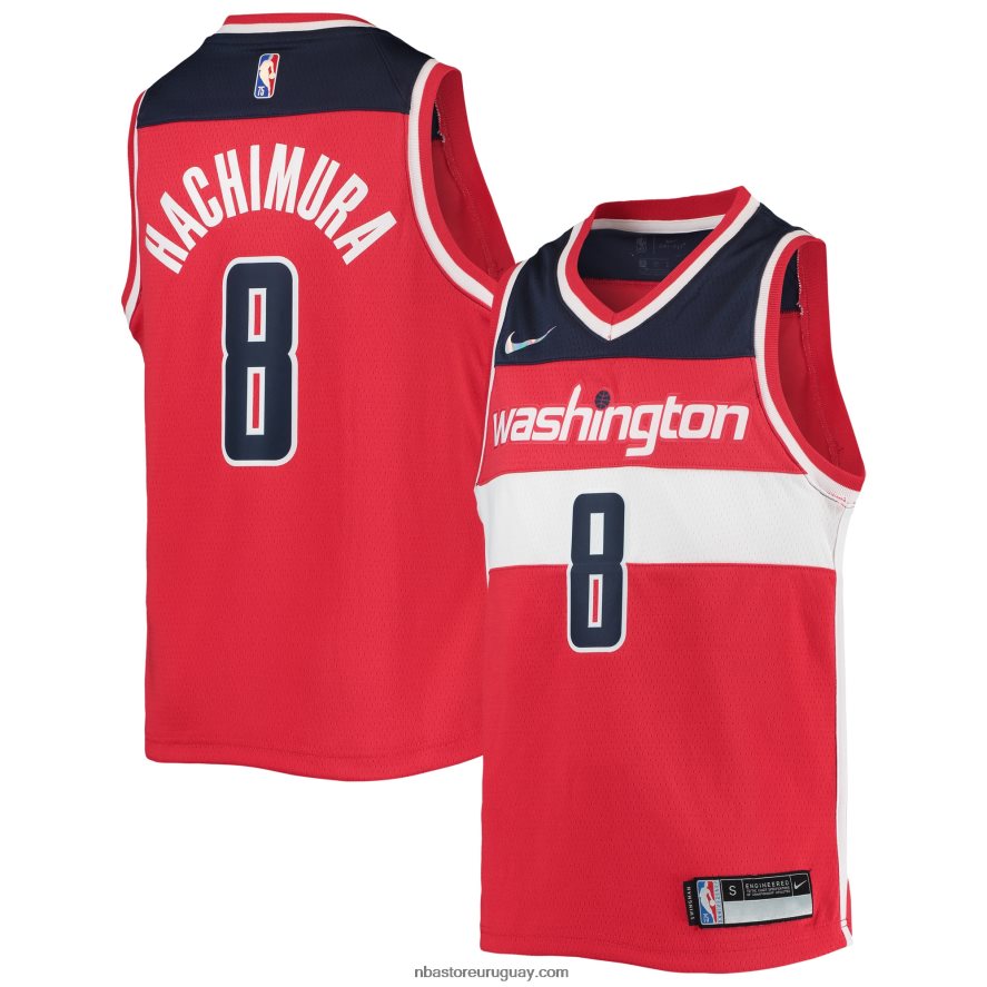 camiseta de los magos de washington rui hachimura nike rojo diamante swingman 6L080N19363 NBA