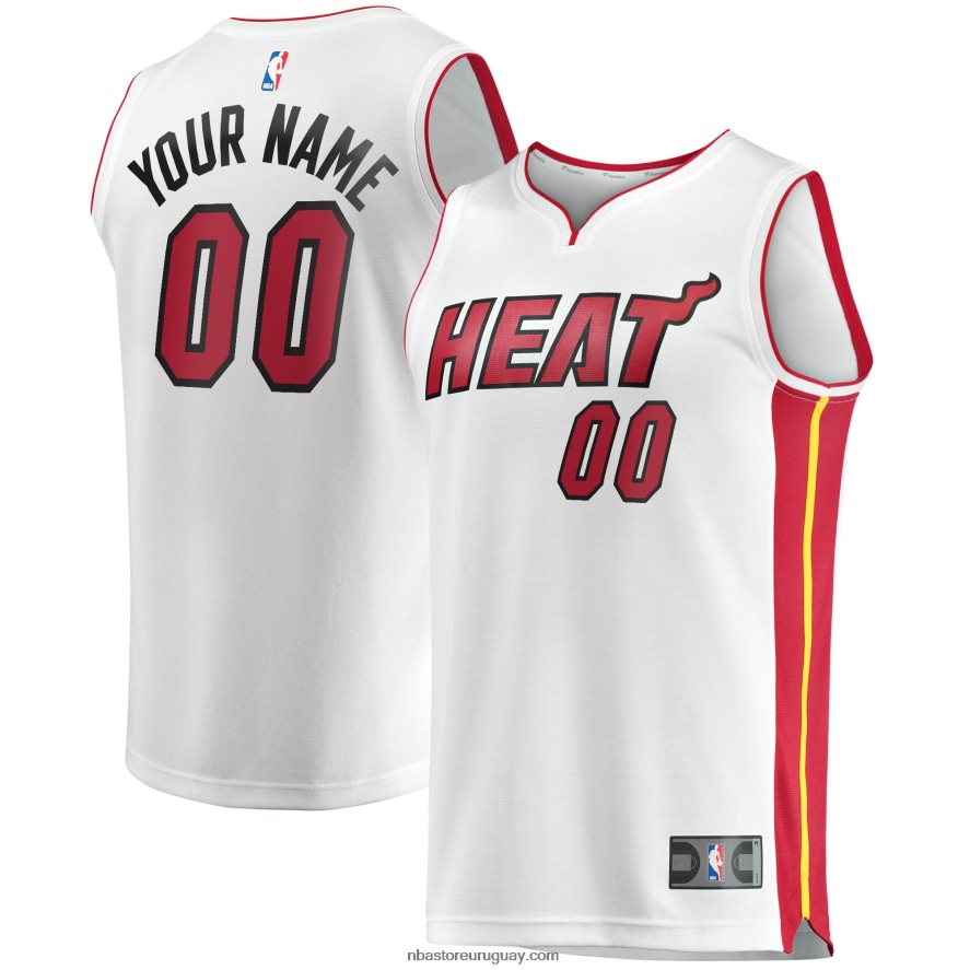 Réplica personalizada de la camiseta Miami Heat White Fast Break 6L080N18439 NBA