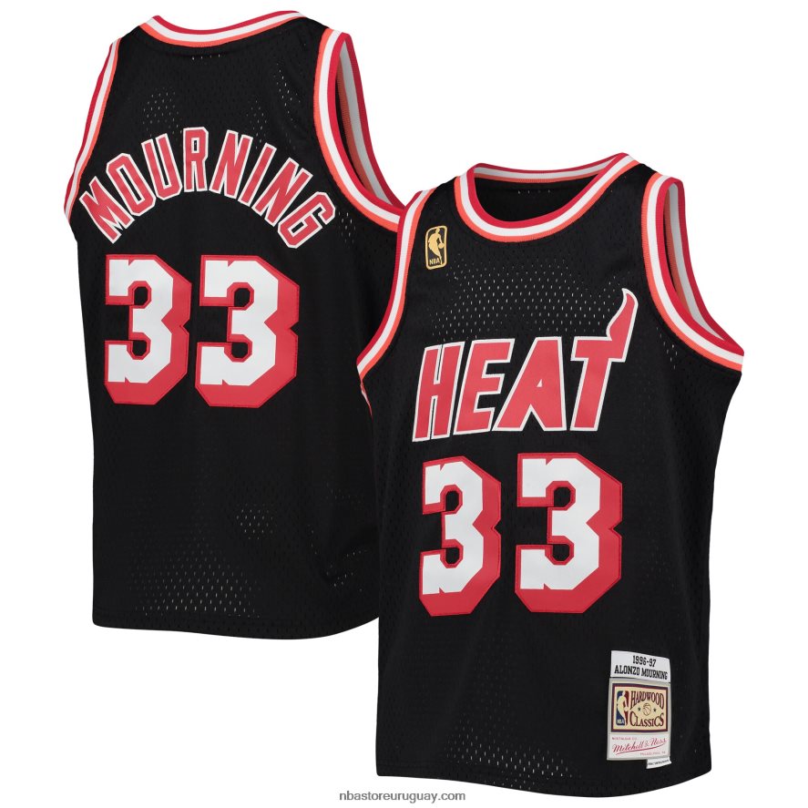 miami heat alonzo luto mitchell & ness negro hardwood classics swingman jersey 6L080N17111 NBA