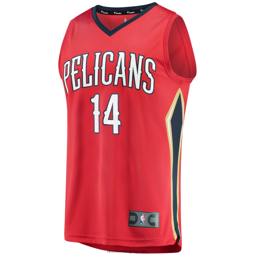 New Orleans Pelicans Brandon Ingram camiseta roja de jugador de descanso rápido 6L080N16984 NBA