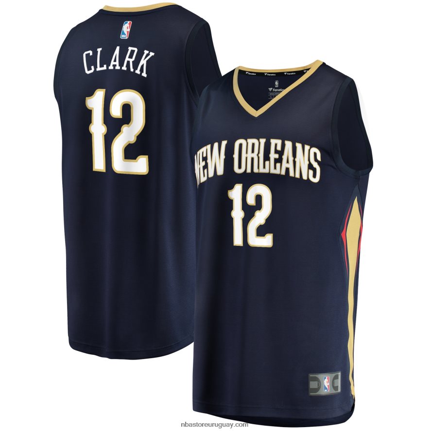 New Orleans Pelicans Gary Clark Navy Fast Break Réplica Jersey 6L080N19248 NBA