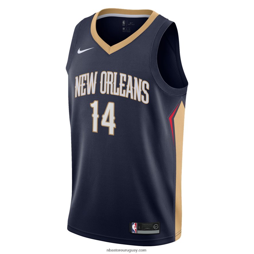 Nueva orleans pelícanos brandon ingram nike azul marino swingman camiseta 6L080N18194 NBA