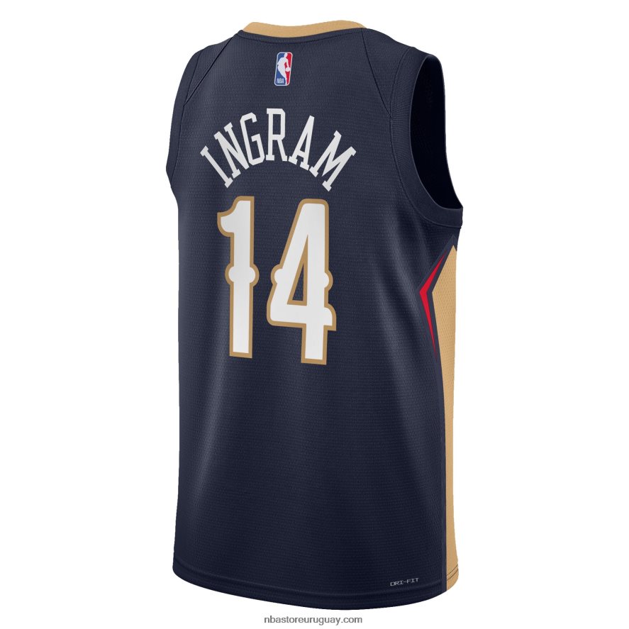 Nueva orleans pelícanos brandon ingram nike azul marino swingman camiseta 6L080N18194 NBA
