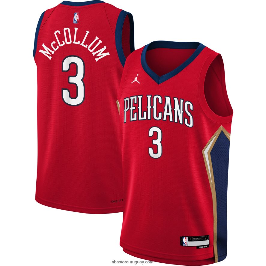 pelícanos de nueva orleans c.j. camiseta roja swingman de la marca jordan mccollum 6L080N18184 NBA