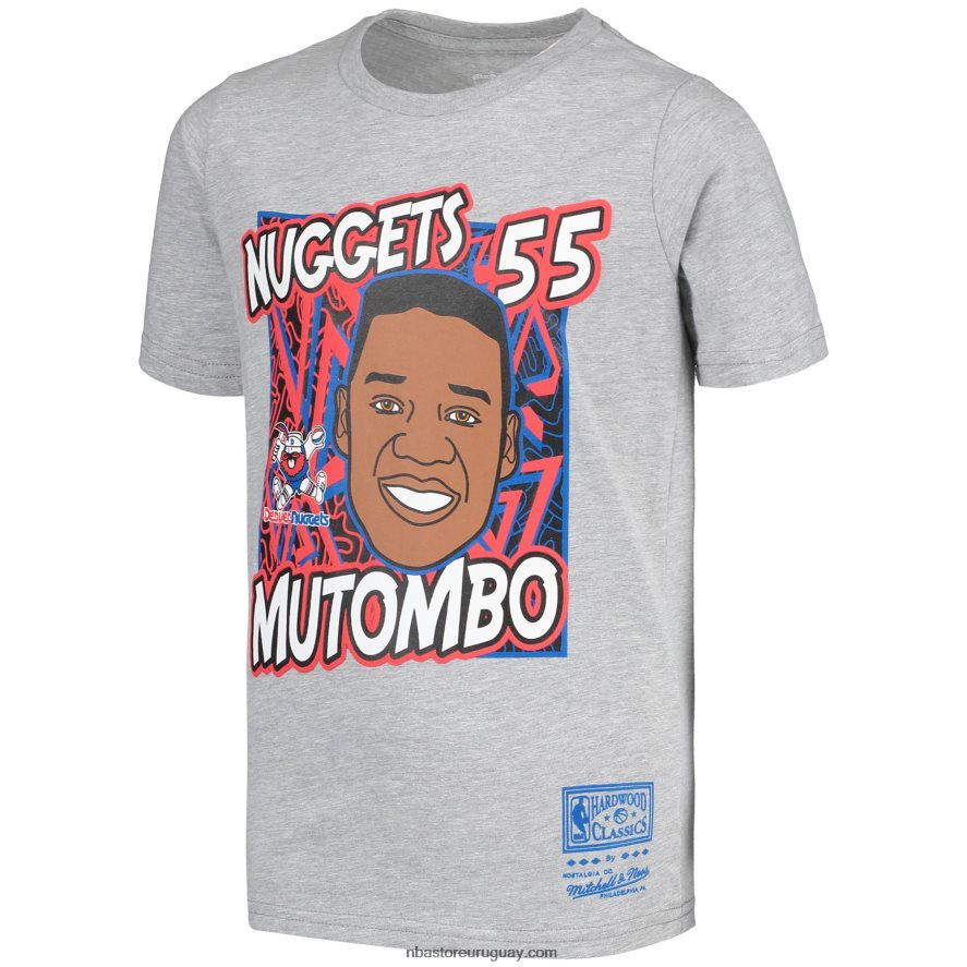 denver nuggets dikembe mutombo grey hardwood classics rey de la camiseta del jugador de la cancha 6L080N18190 NBA