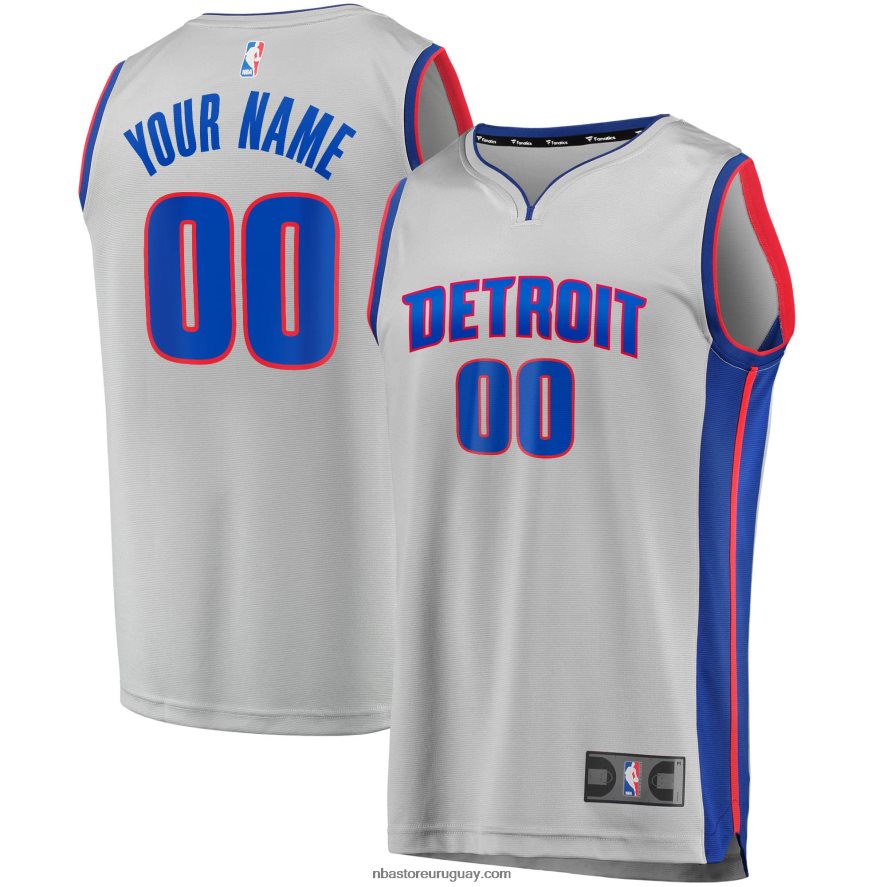 Detroit Pistons plata Fast Break Réplica camiseta personalizada 6L080N17533 NBA