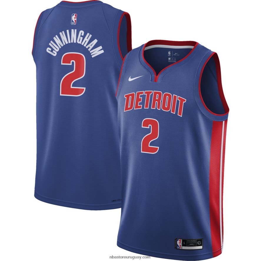 camiseta detroit pistons cade cunningham nike azul swingman 6L080N18787 NBA