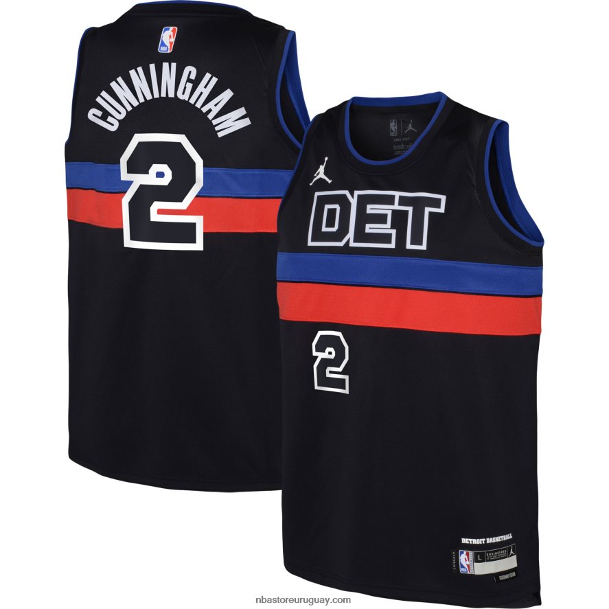 detroit pistons cade cunningham jordan marca negro swingman jersey 6L080N18276 NBA