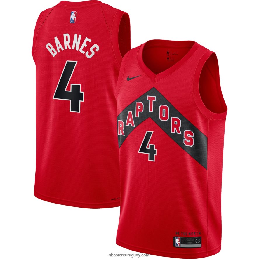 camiseta toronto raptors scottie barnes nike rojo swingman 6L080N18380 NBA