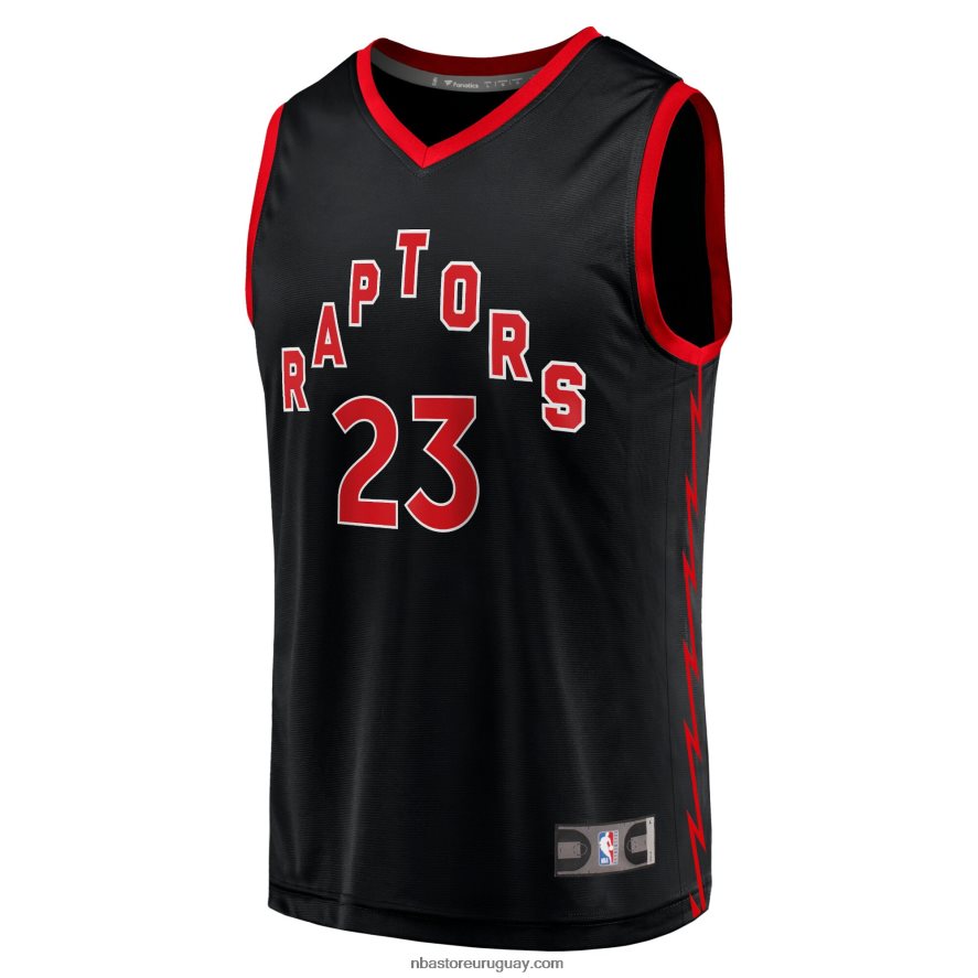 toronto raptors fred vanvleet camiseta negra de jugador de descanso rápido 6L080N17175 NBA