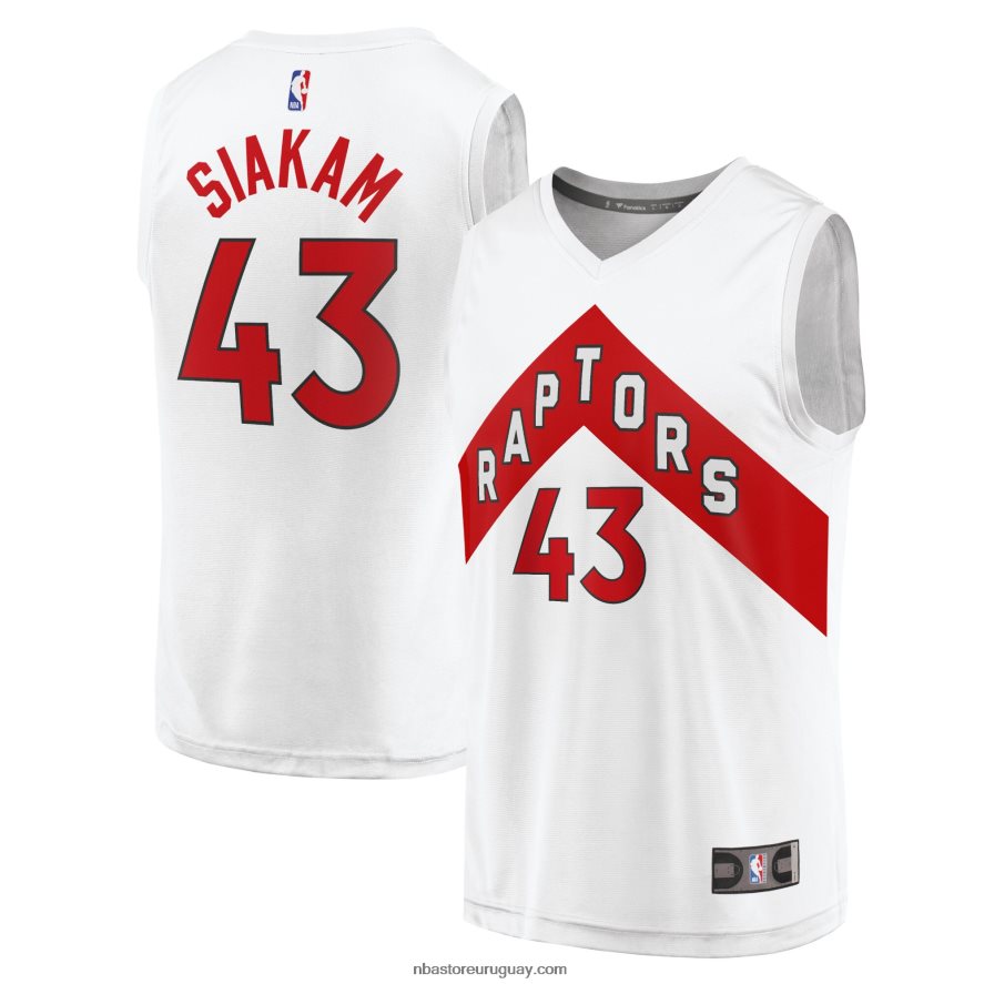 toronto raptors pascal siakam blanco fast break replica jersey 6L080N19144 NBA