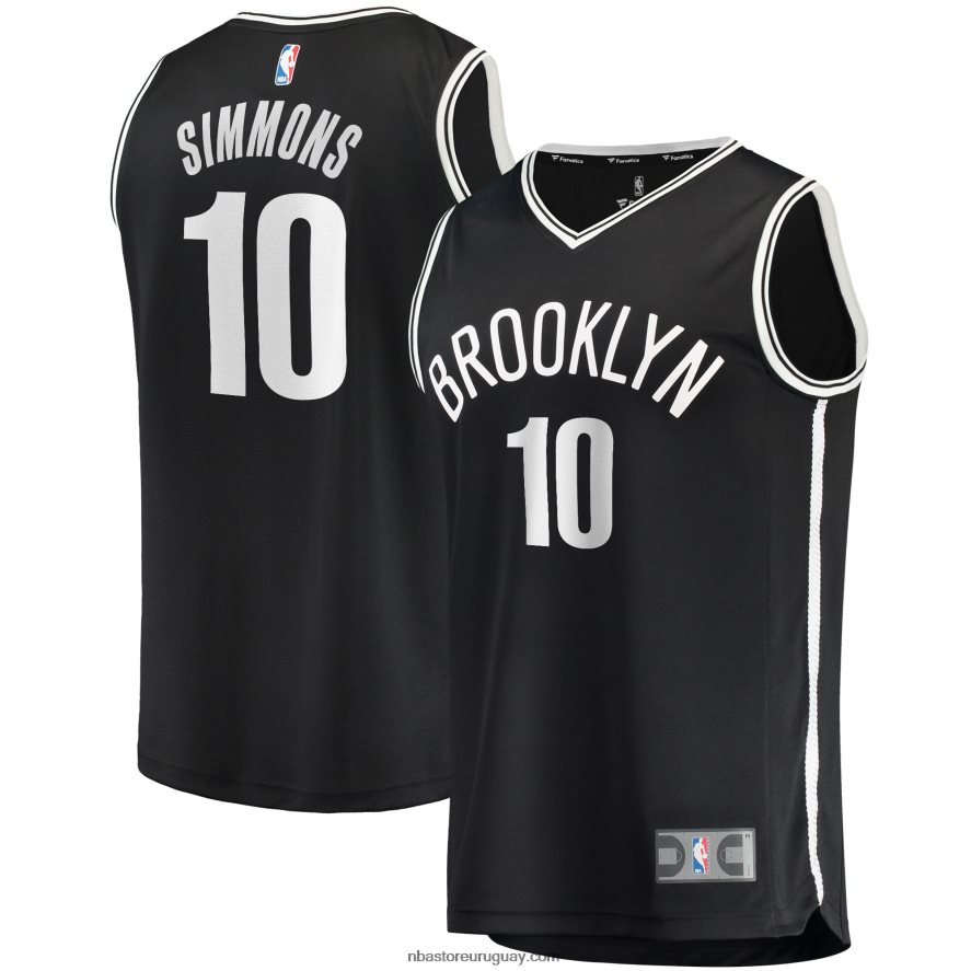 Brooklyn Nets Ben Simmons camiseta de jugador réplica de ruptura rápida negra 6L080N17264 NBA