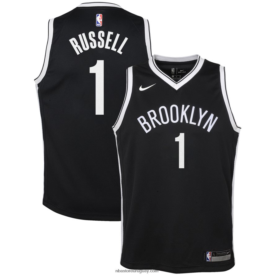 camiseta brooklyn nets d\'angelo russell nike negro swingman 6L080N19330 NBA