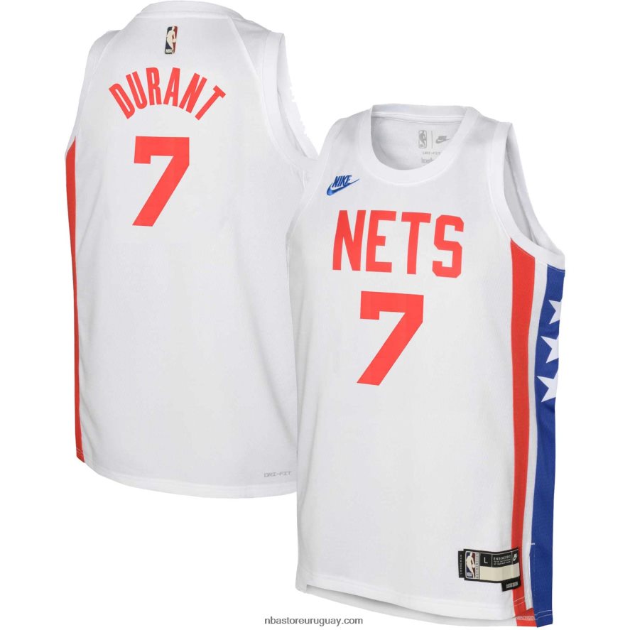 camiseta de los brooklyn nets kevin durant nike blanca swingman 6L080N16967 NBA