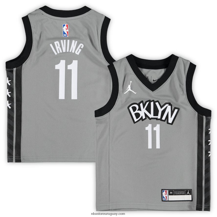 preescolar brooklyn nets kyrie irving jordan marca gris fast break replica jersey 6L080N16915 NBA