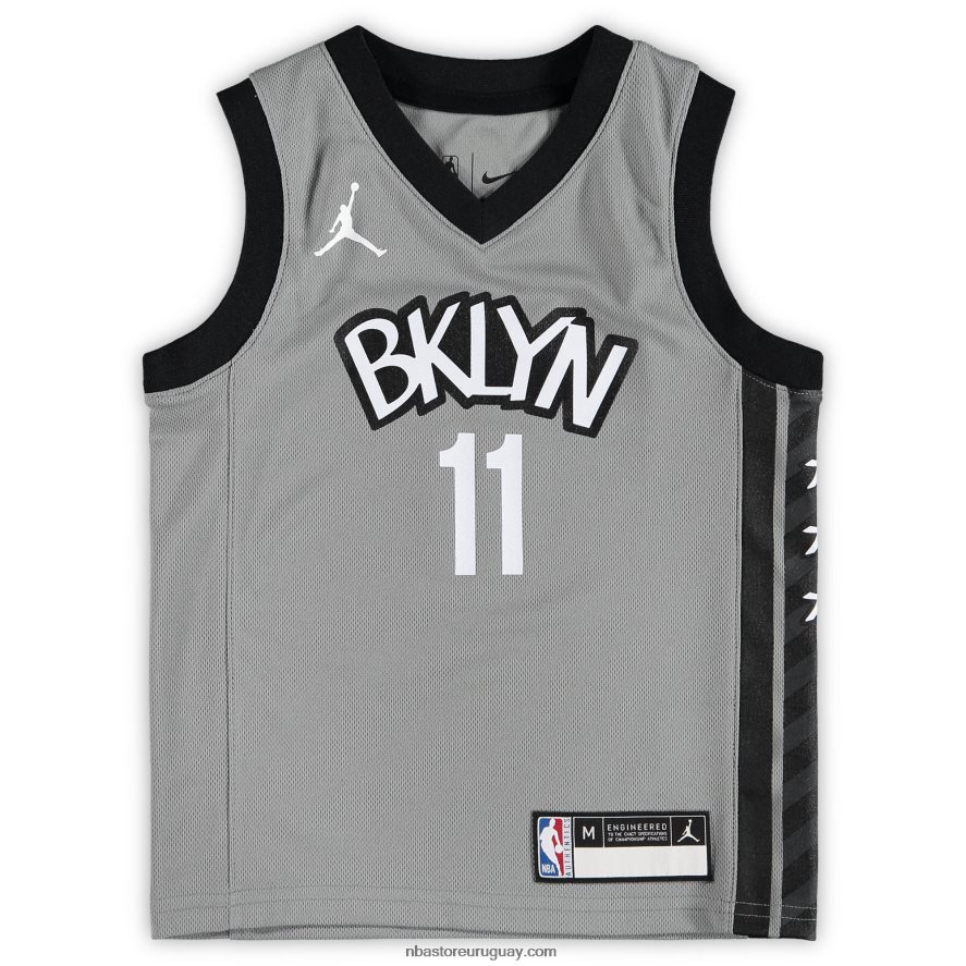 preescolar brooklyn nets kyrie irving jordan marca gris fast break replica jersey 6L080N16915 NBA