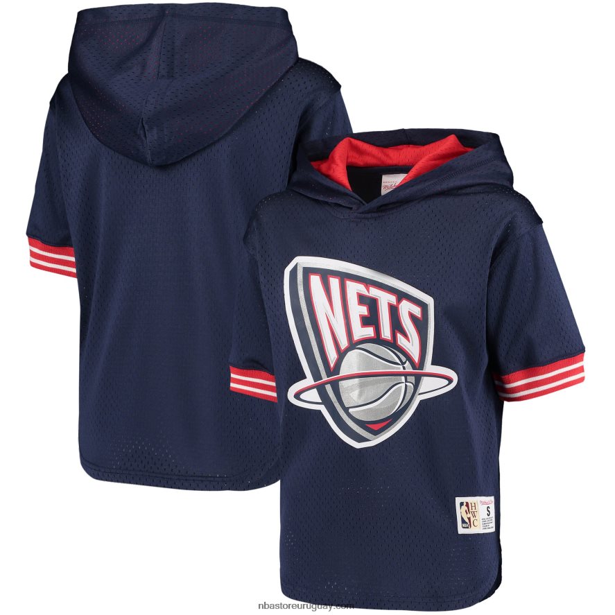 new jersey nets mitchell & ness blue hardwood classics camiseta con capucha invicta 6L080N18880 NBA