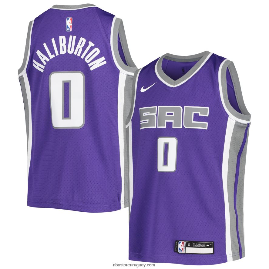 Camiseta Sacramento Kings Tyrese Haliburton Nike Swingman Púrpura 6L080N18740 NBA