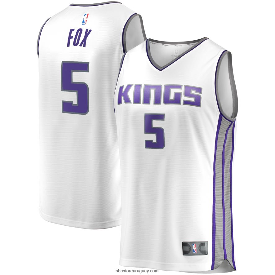 Sacramento Kings De\'Aaron Fox White Réplica de camiseta de jugador Fast Break 6L080N16796 NBA
