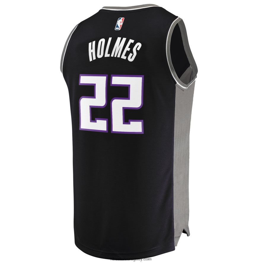 Sacramento Kings Richaun Holmes camiseta de jugador de réplica de descanso rápido negro 6L080N18915 NBA