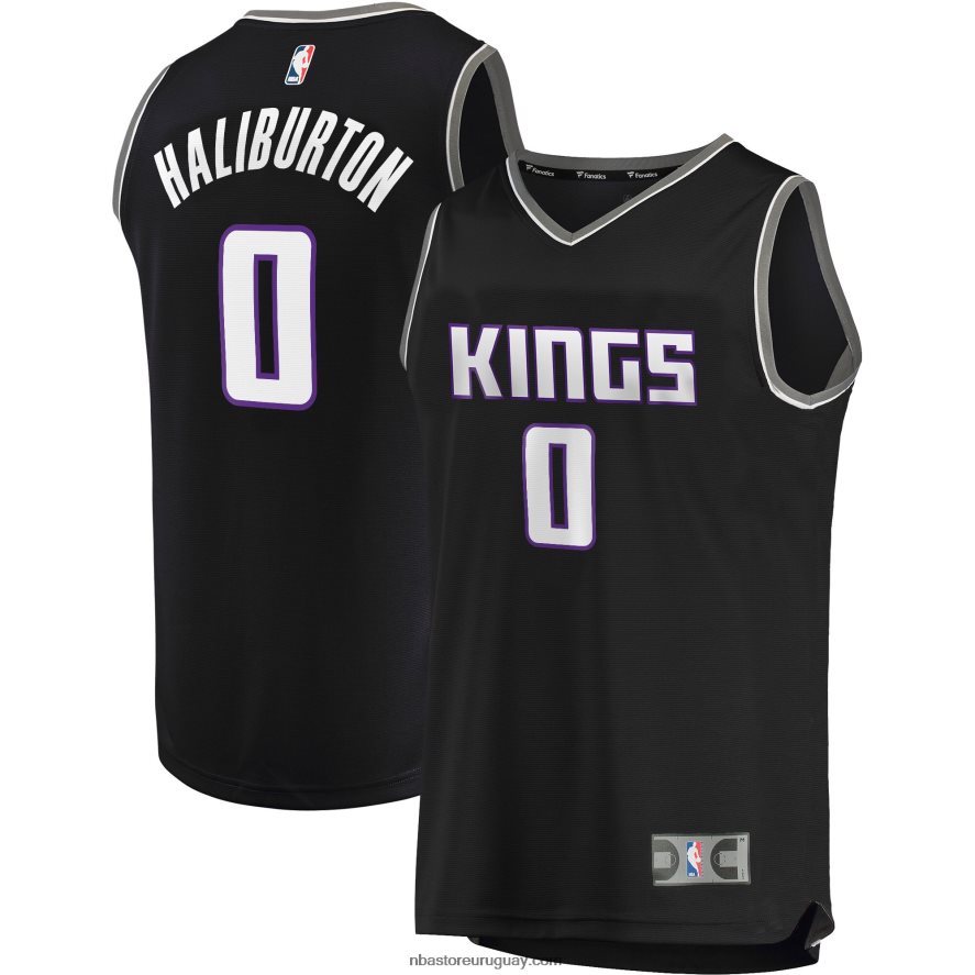 Sacramento Kings Tyrese Haliburton camiseta de jugador de réplica de descanso rápido negro 6L080N18289 NBA