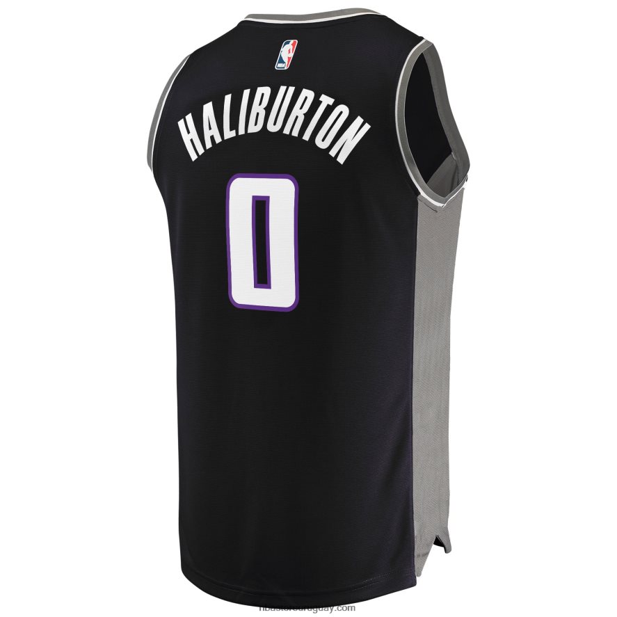 Sacramento Kings Tyrese Haliburton camiseta de jugador de réplica de descanso rápido negro 6L080N18289 NBA