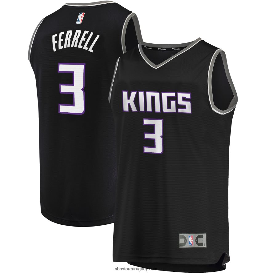 Sacramento Kings Yogi Ferrell Réplica de camiseta negra de jugador Fast Break 6L080N19766 NBA