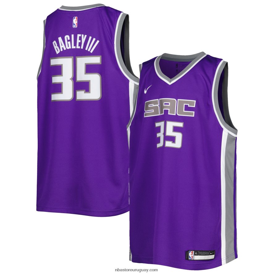 camiseta de los sacramento kings marvin bagley iii nike púrpura diamante swingman 6L080N19826 NBA