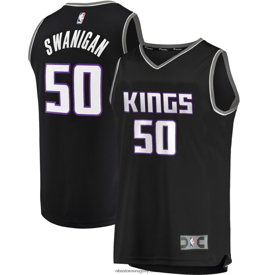 sacramento kings caleb swanigan negro fast break réplica jugador jersey 6L080N19813 NBA