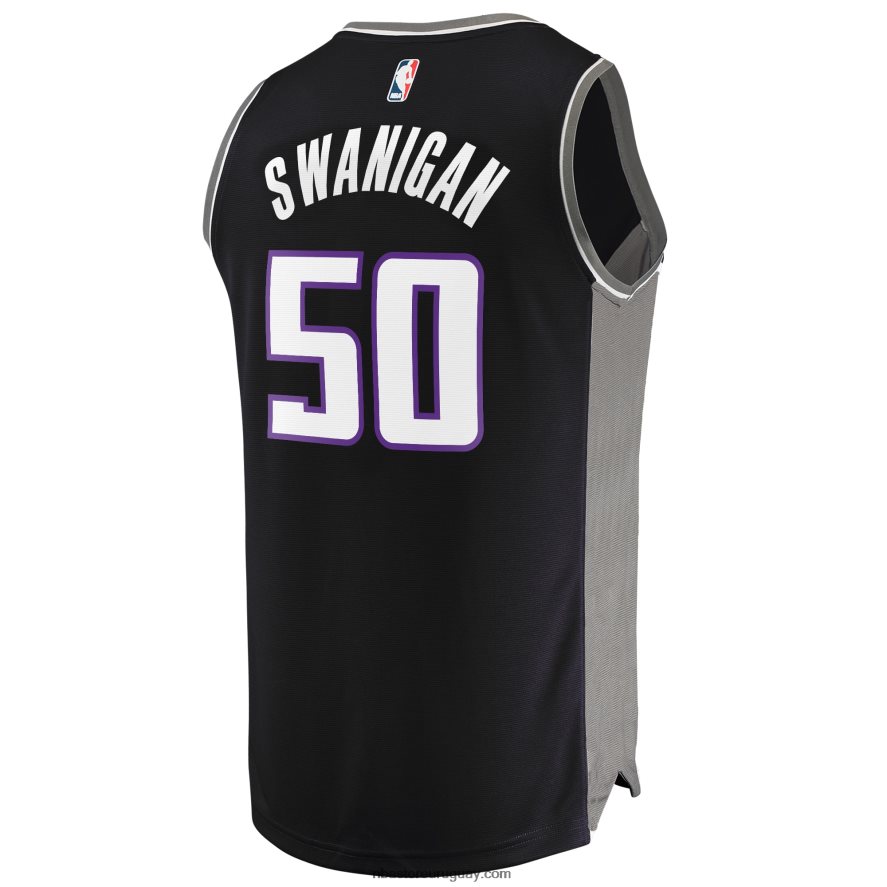sacramento kings caleb swanigan negro fast break réplica jugador jersey 6L080N19813 NBA