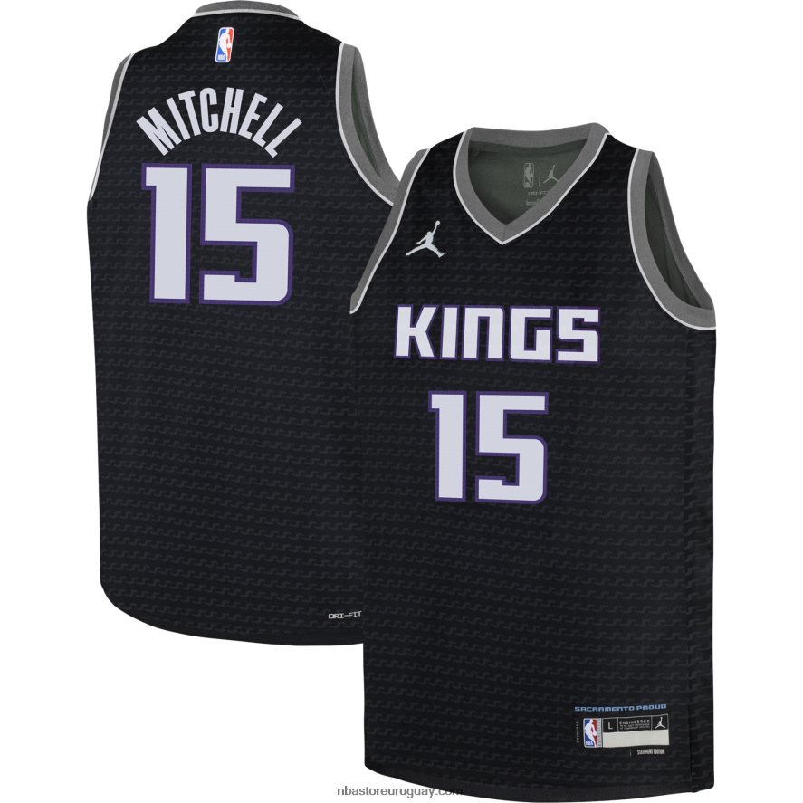 sacramento kings davion mitchell jordan marca negro swingman jersey 6L080N18039 NBA