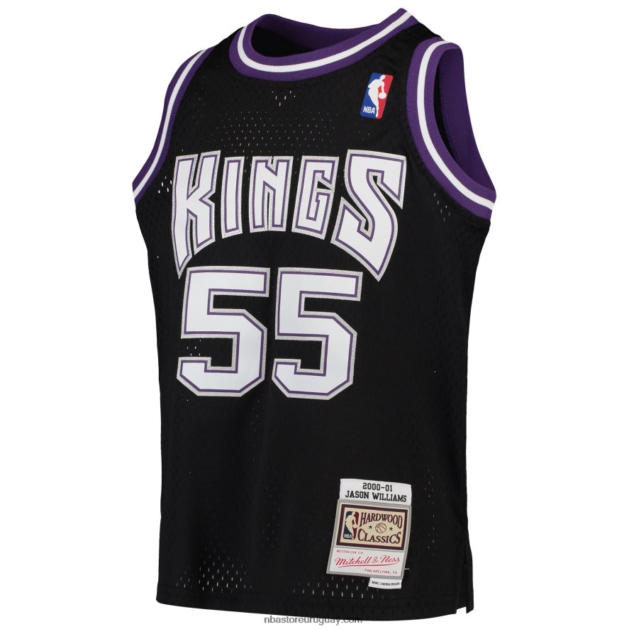 sacramento kings jason williams black hardwood classics swingman camiseta retro 6L080N17121 NBA
