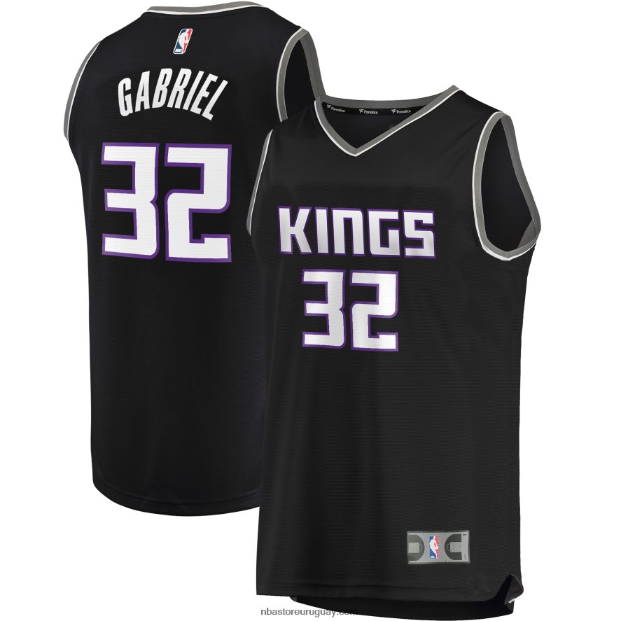sacramento kings wenyen gabriel black fast break réplica jugador jersey 6L080N19694 NBA