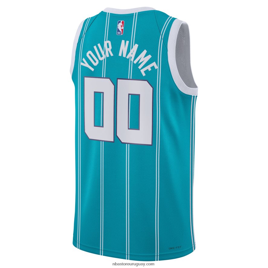 charlotte hornets jordan marca teal swingman jersey personalizado 6L080N5327 NBA