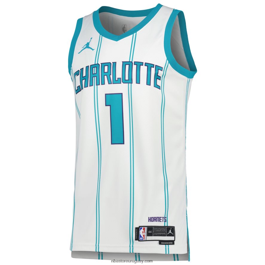 charlotte hornets lamelo ball jordan brand blanco swingman jersey 6L080N359 NBA