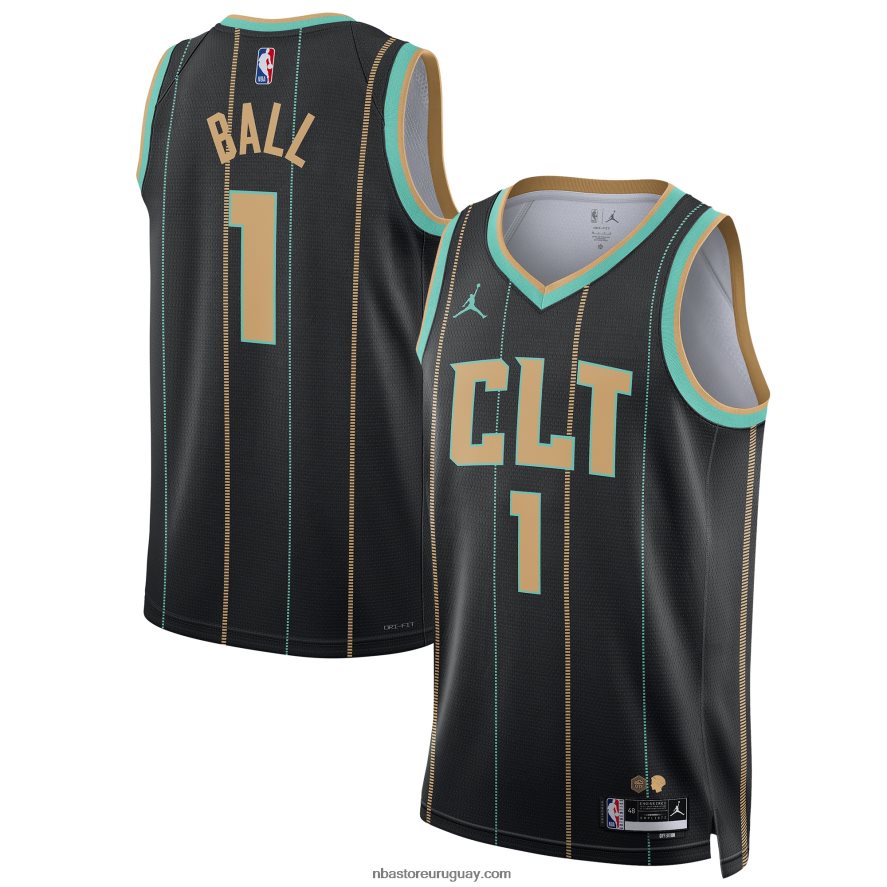 charlotte hornets lamelo ball jordan brand negro swingman jersey 6L080N77 NBA
