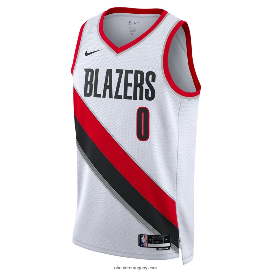 camiseta portland trail blazers damian lillard nike blanca swingman 6L080N1394 NBA