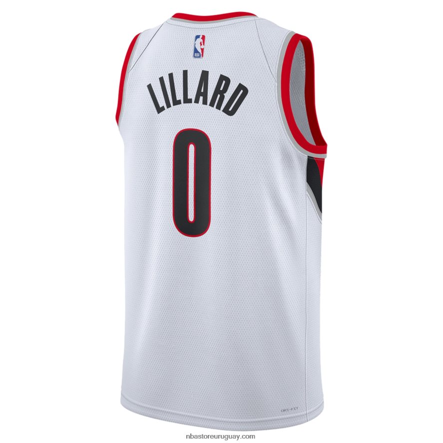 camiseta portland trail blazers damian lillard nike blanca swingman 6L080N1394 NBA