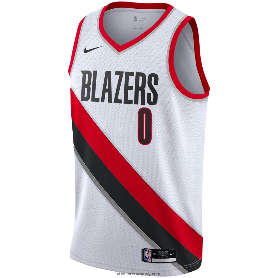 portland trail blazers damian lillard nike swingman jugador blanco jersey 6L080N4380 NBA