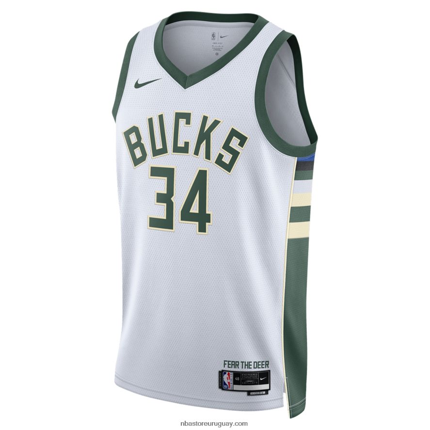 camiseta milwaukee bucks giannis antetokounmpo nike blanca swingman 6L080N204 NBA