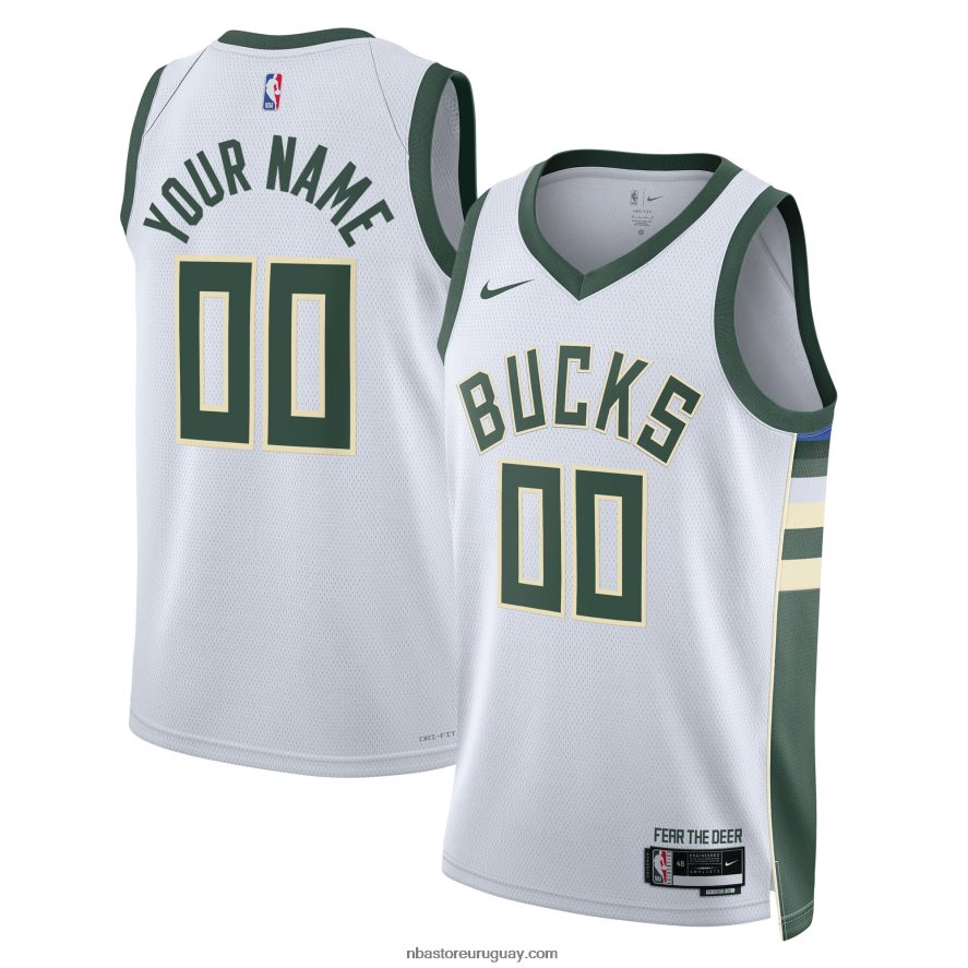 camiseta milwaukee bucks nike blanca swingman personalizada 6L080N4837 NBA