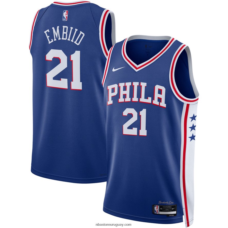 camiseta nike royal swingman joel embiid philadelphia 76ers 6L080N188 NBA