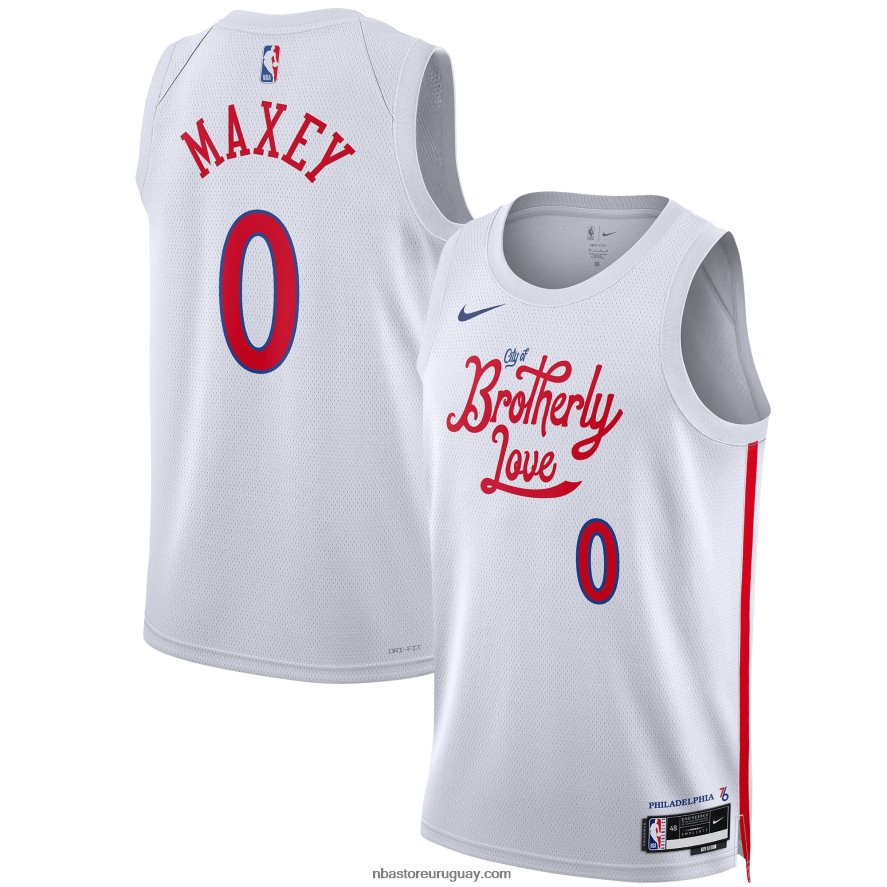 camiseta philadelphia 76ers tyrese maxey nike blanca swingman 6L080N131 NBA