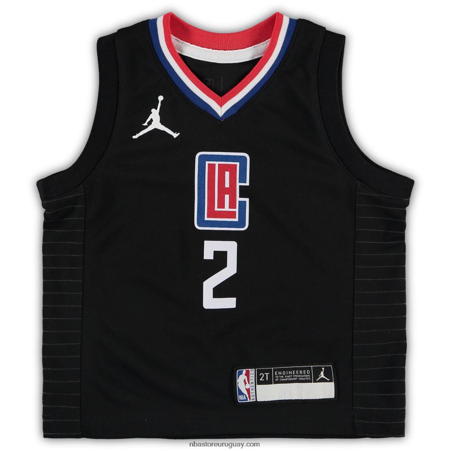 Jersey negro de la marca Jordan de Kawhi Leonard de los Clippers para niños pequeños 6L080N16879 NBA