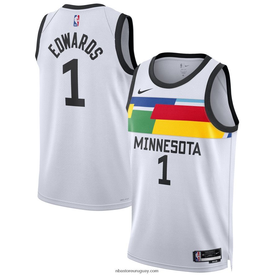 camiseta de los minnesota timberwolves anthony edwards nike blanca swingman 6L080N2726 NBA
