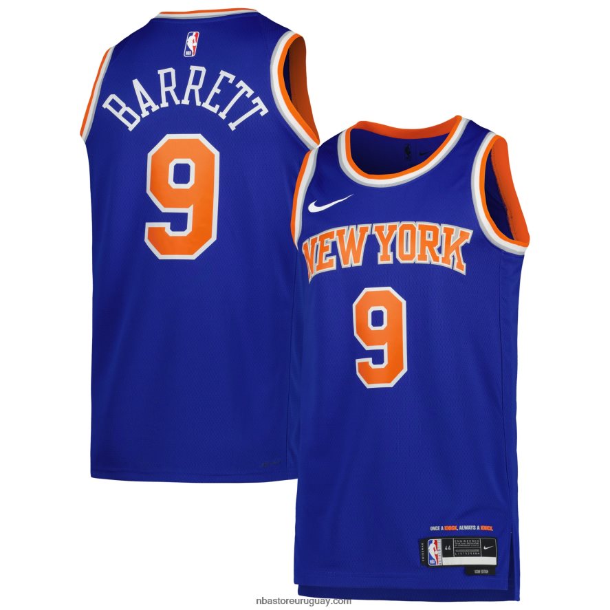 camiseta new york knicks rj barrett nike azul swingman 6L080N814 NBA